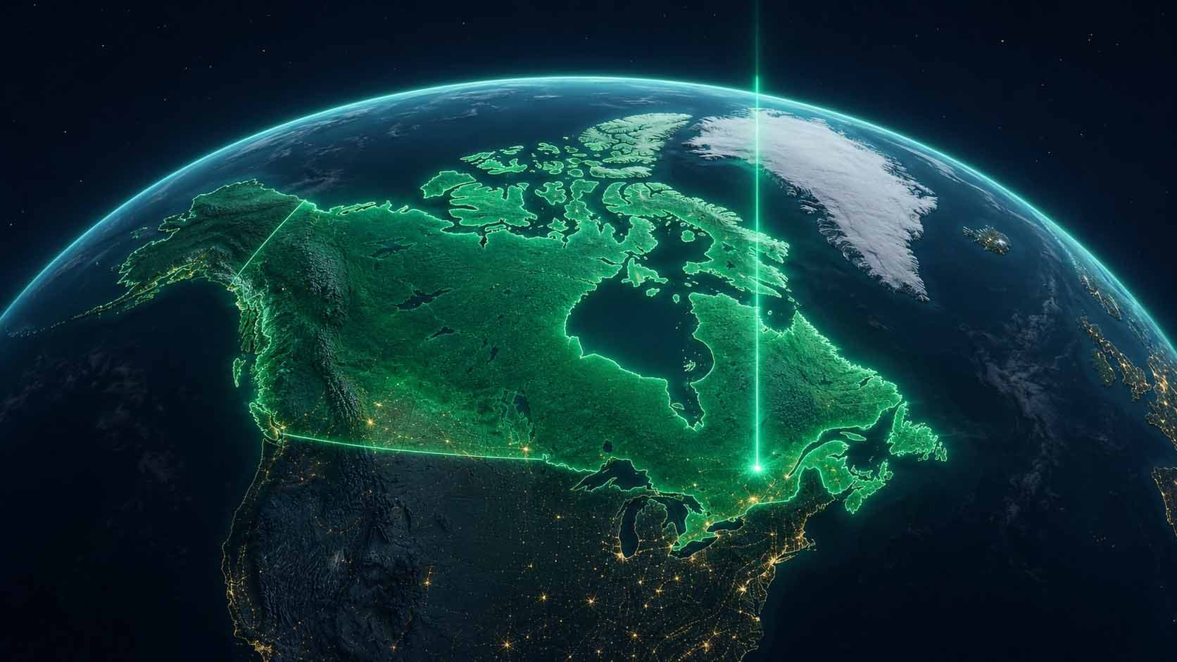 Earth view highlighting Canada