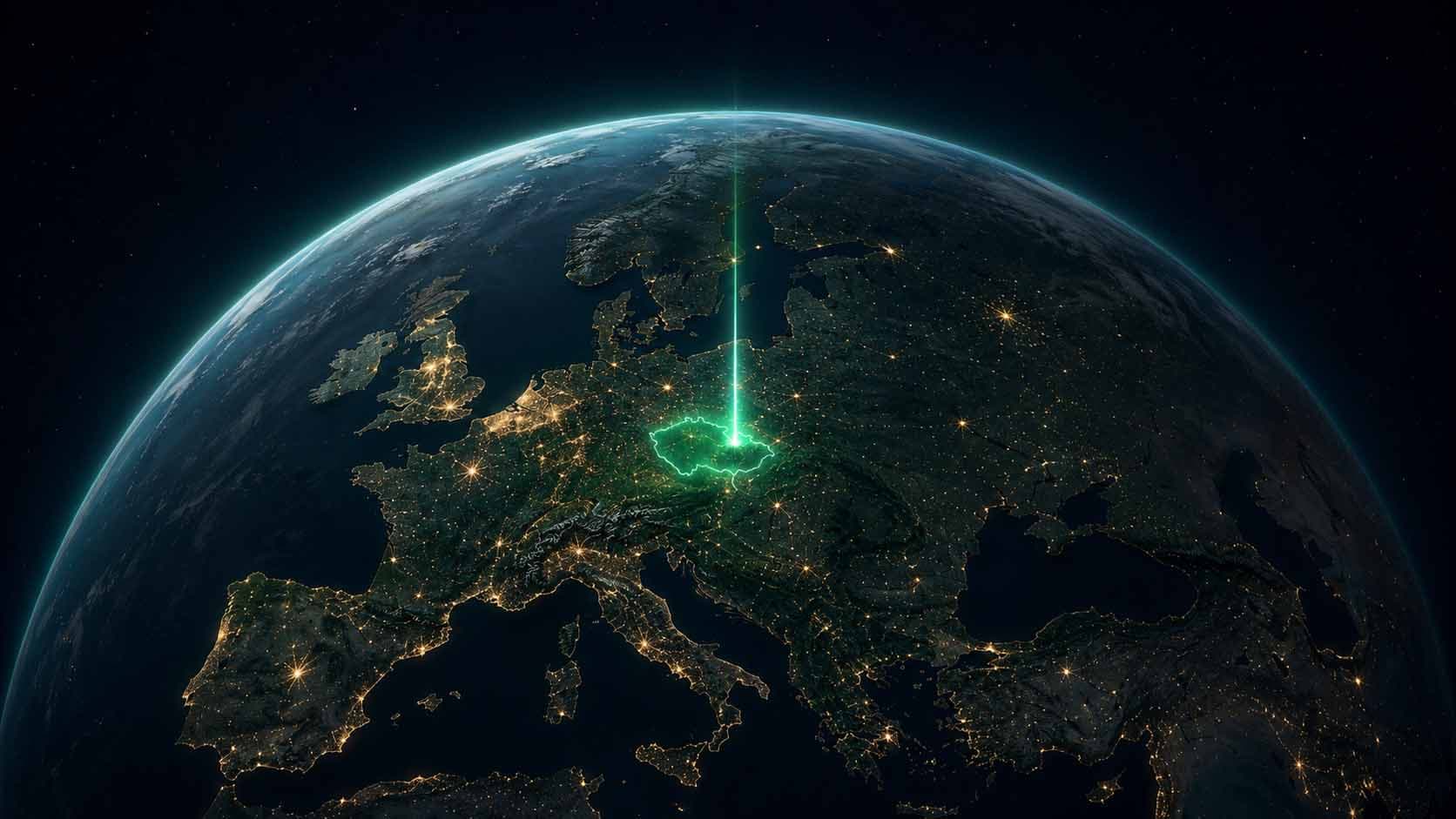 Earth view highlighting Czech Republic