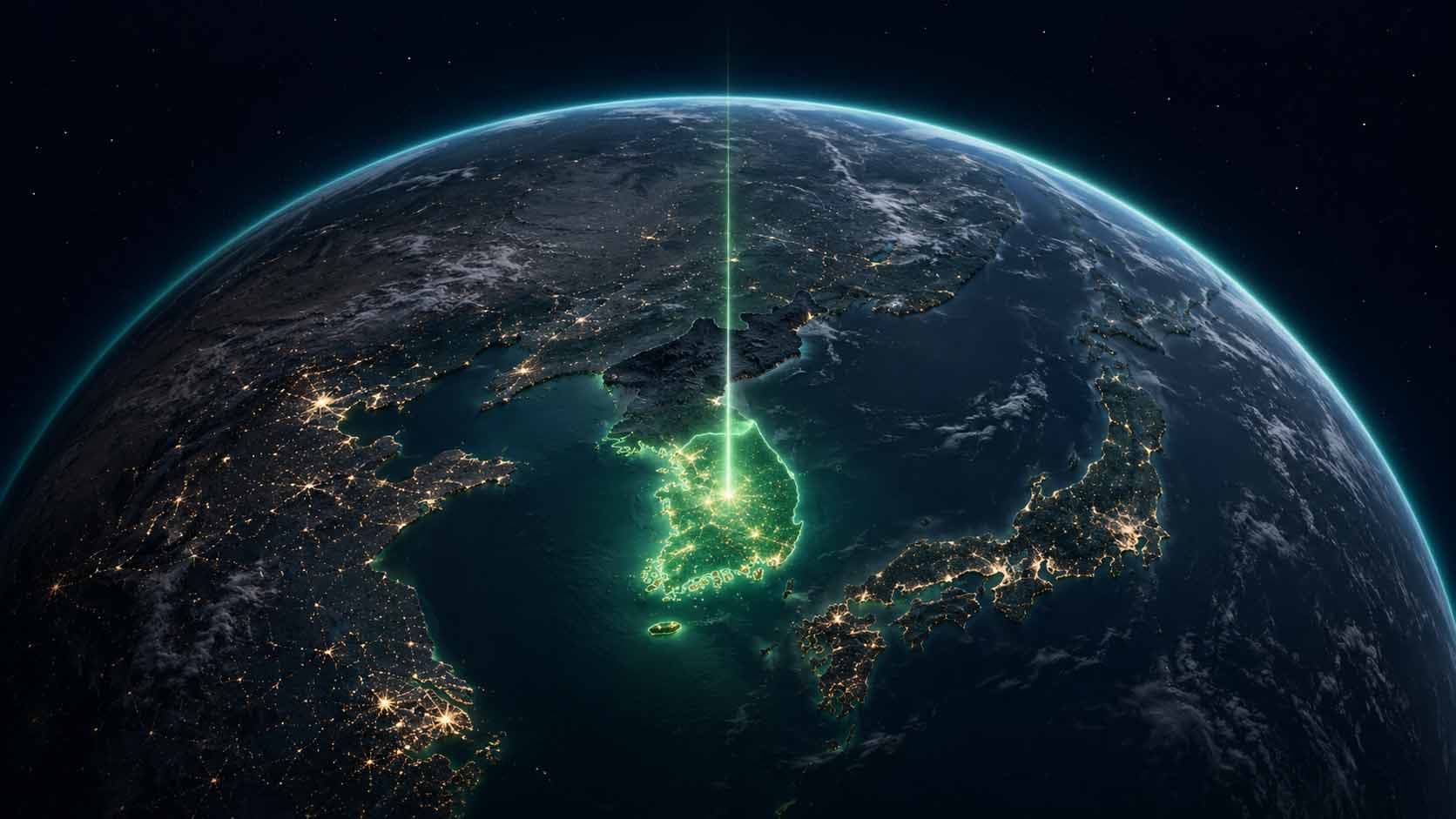 Earth view highlighting South Korea