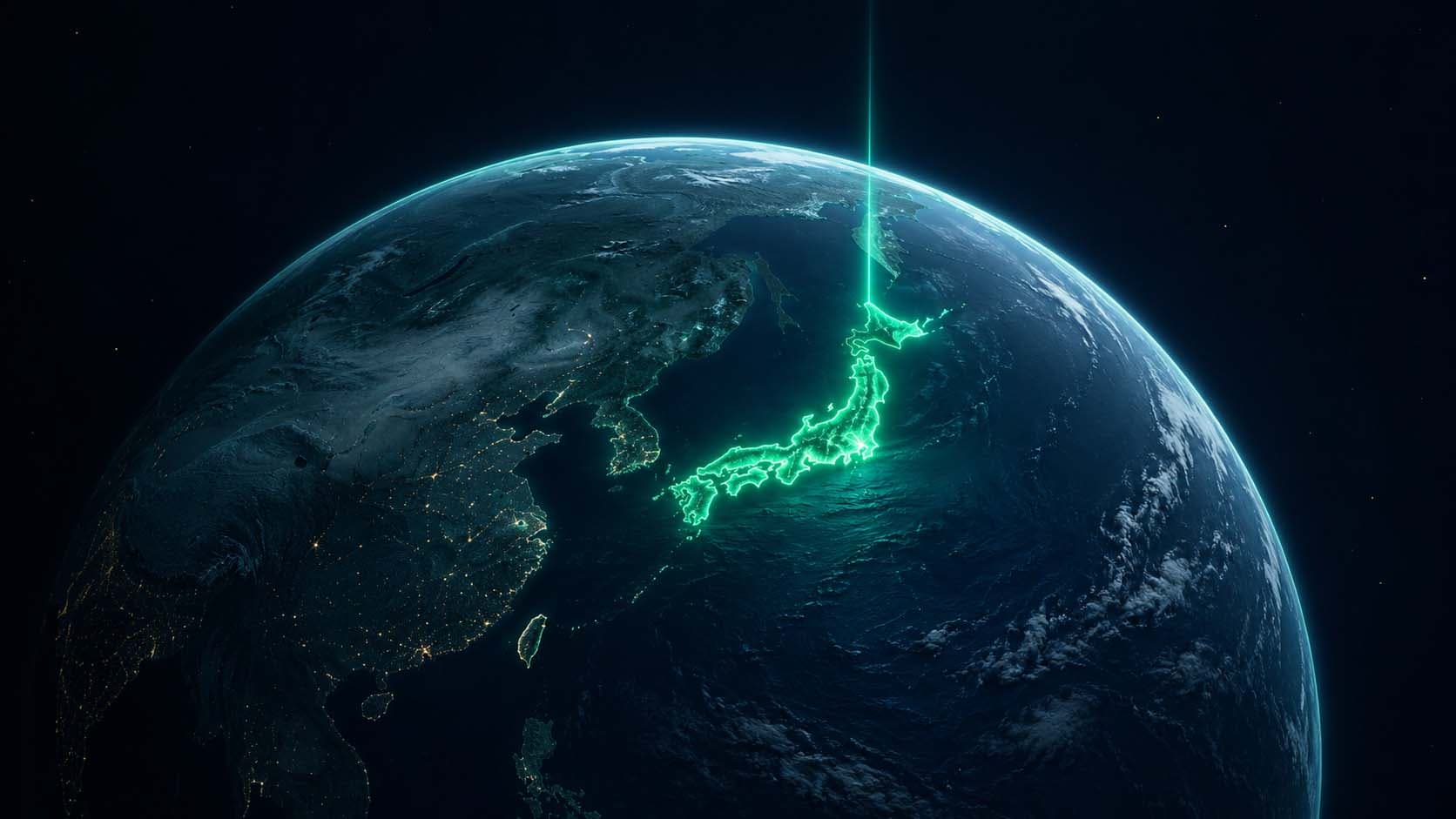 Earth view highlighting Japan