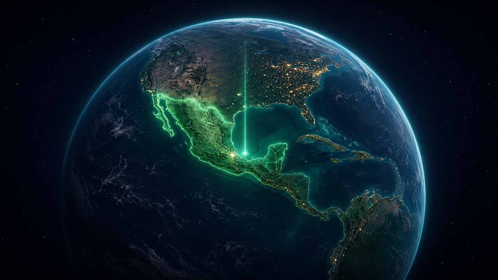 Earth view highlighting Mexico
