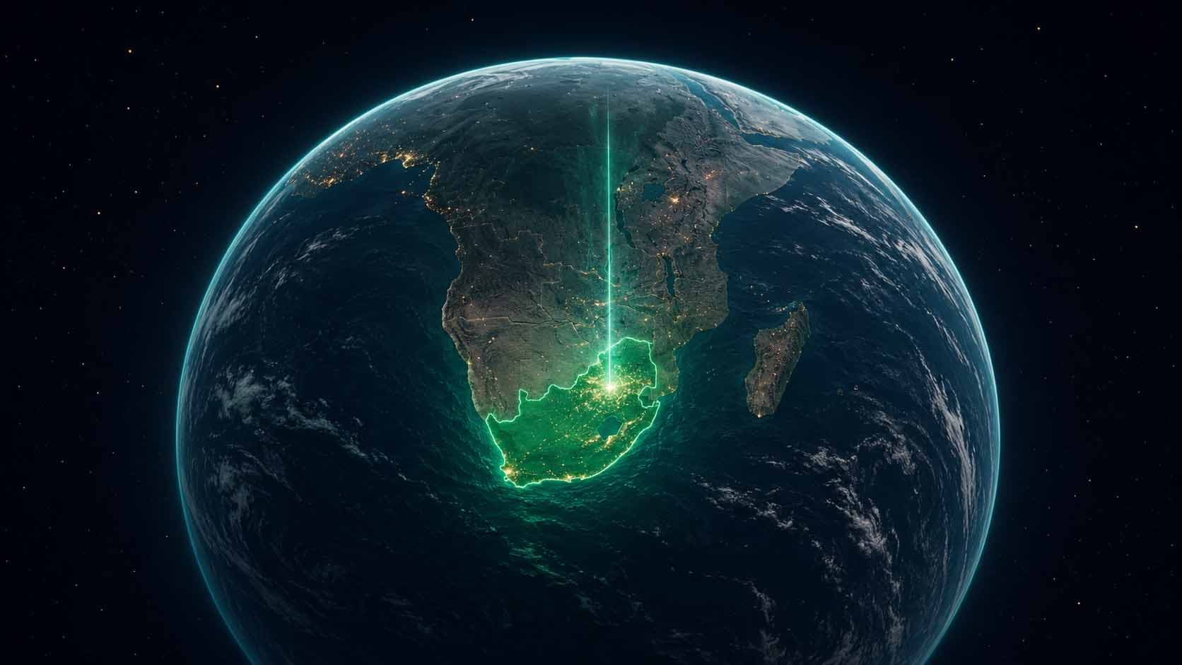Earth view highlighting South Africa